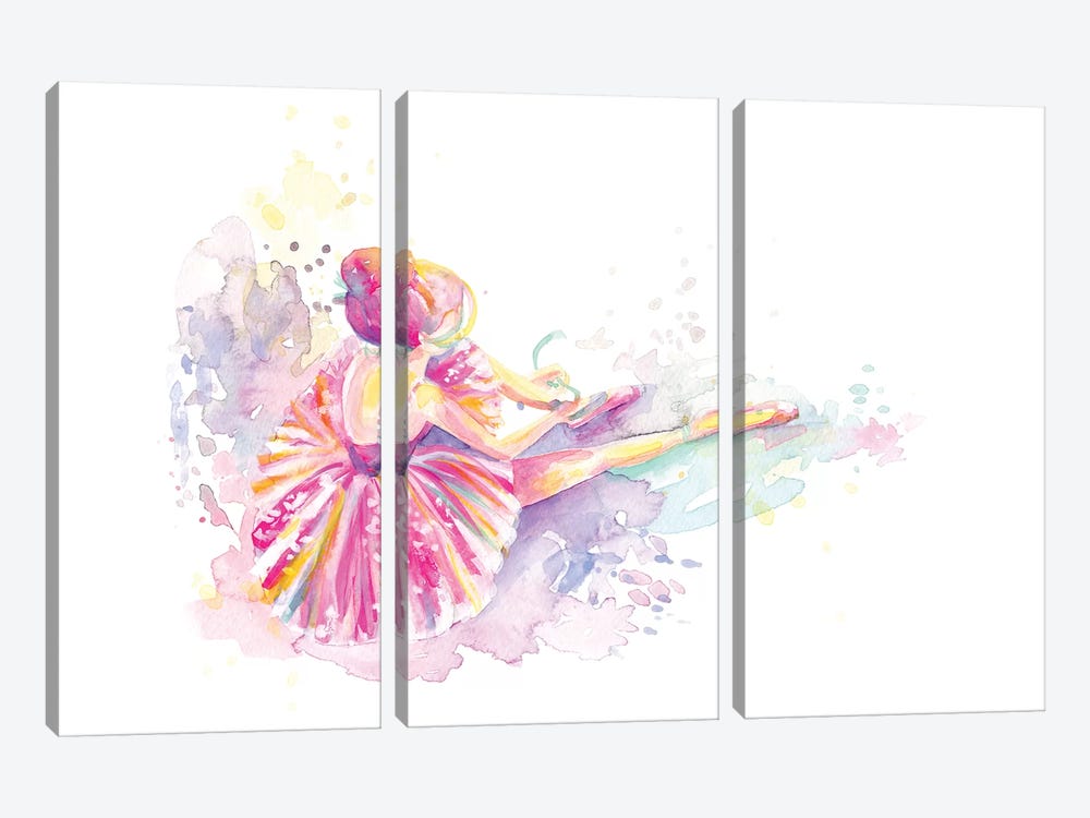 Ballerina Pointe Shoe Tie by Stephanie Corfee 3-piece Canvas Art Print