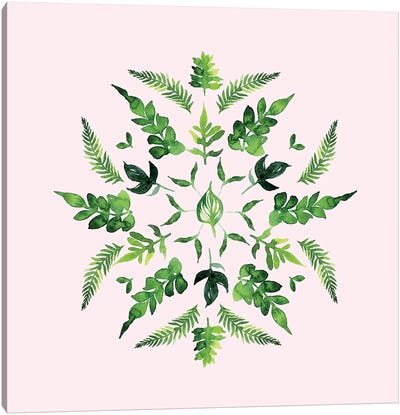Botanical Mandala Canvas Art Print - Fern Art