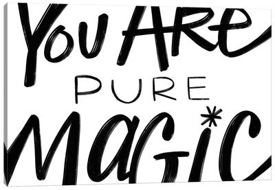 Pure Magic In Black And White Canvas Art Print - Witch Art