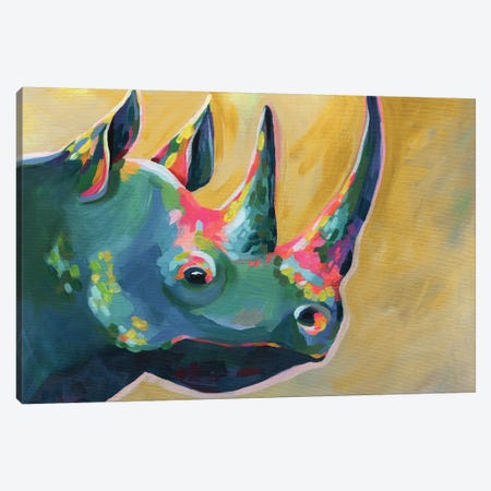 Rainbow Rhino Golden Canvas Print #STC183} by Stephanie Corfee Canvas Print