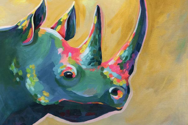 Rhinoceroses: Rainbow Rhino Golden by Stephanie Corfee