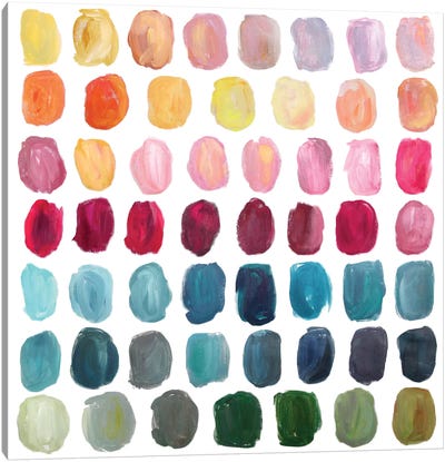 Color Palette Canvas Art Print - Polka Dot Patterns