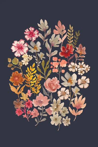 Autumn Floral On Slate by Stephanie Corfee art print