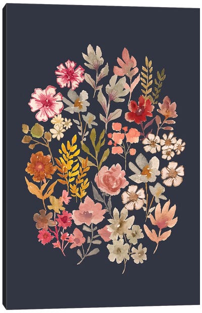 Autumn Floral On Slate Canvas Art Print - Stephanie Corfee