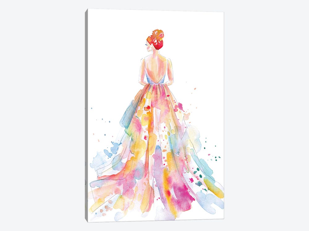 Watercolor Bride 1-piece Canvas Print