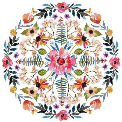 Boho Flower Mandala by Stephanie Corfee art print