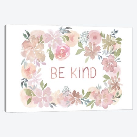 Be Kind - Blush Canvas Print #STC208} by Stephanie Corfee Canvas Artwork
