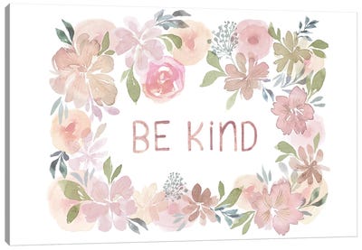 Be Kind - Blush Canvas Art Print - Stephanie Corfee