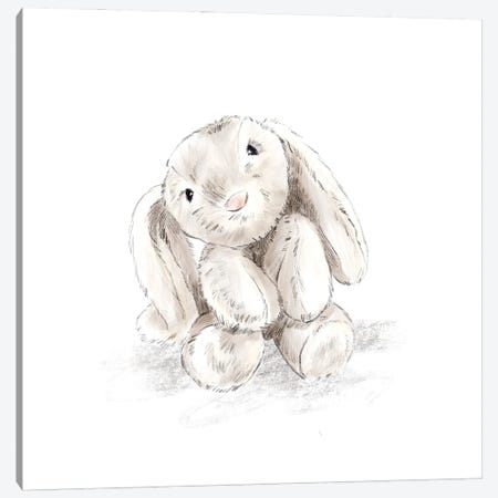 Stuffie Bunny Canvas Print #STC218} by Stephanie Corfee Art Print