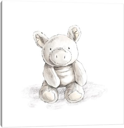 Stuffie Piggie Canvas Art Print - Stephanie Corfee