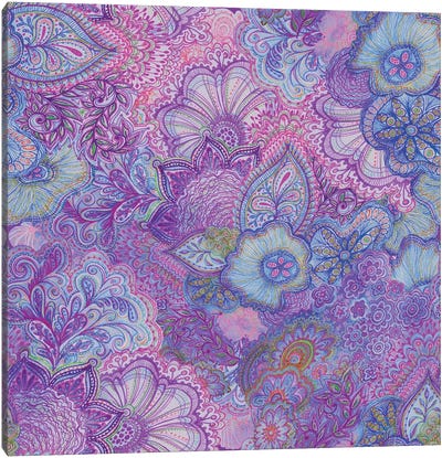 Flourish Purply Canvas Art Print - Paisley Patterns