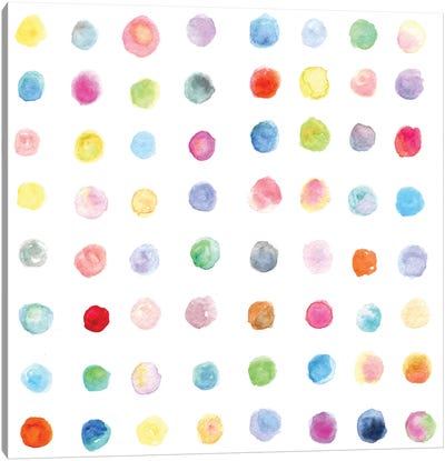 Watercolor Dots Canvas Art Print - Stephanie Corfee
