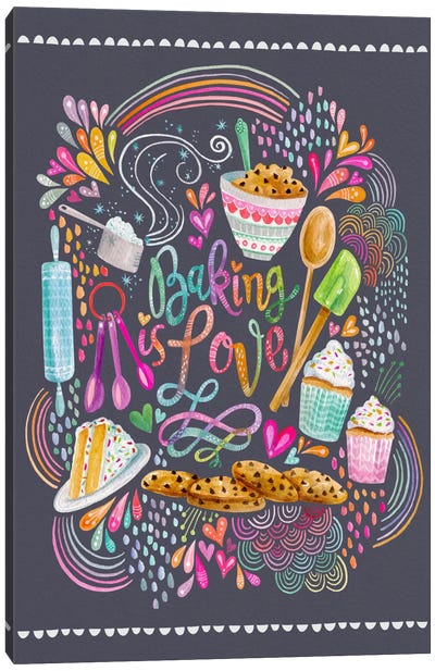 Baking Is Love Canvas Art Print - Stephanie Corfee