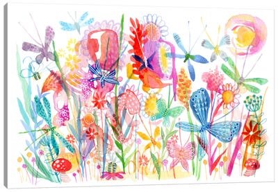 Butterfly Grass Canvas Art Print - Stephanie Corfee