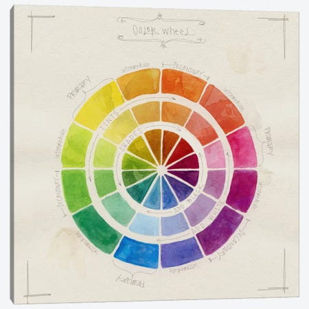 Color Wheel Sketch Canvas Print #STC98} by Stephanie Corfee Art Print