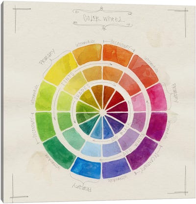 Color Wheel Sketch Canvas Art Print - Kids Educational Art