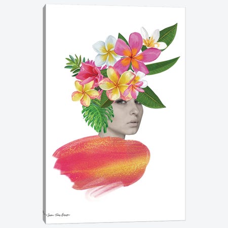 The Tropical Girl Canvas Print #STD109} by Seven Trees Design Canvas Wall Art