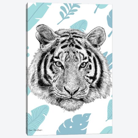 Tropical Tiger Canvas Print #STD110} by Seven Trees Design Art Print