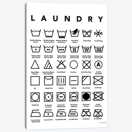 Laundry Symbols Canvas Print #STD130} by Seven Trees Design Canvas Art Print