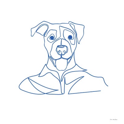 One Line Dog Canvas Print By Seven Trees Design Icanvas