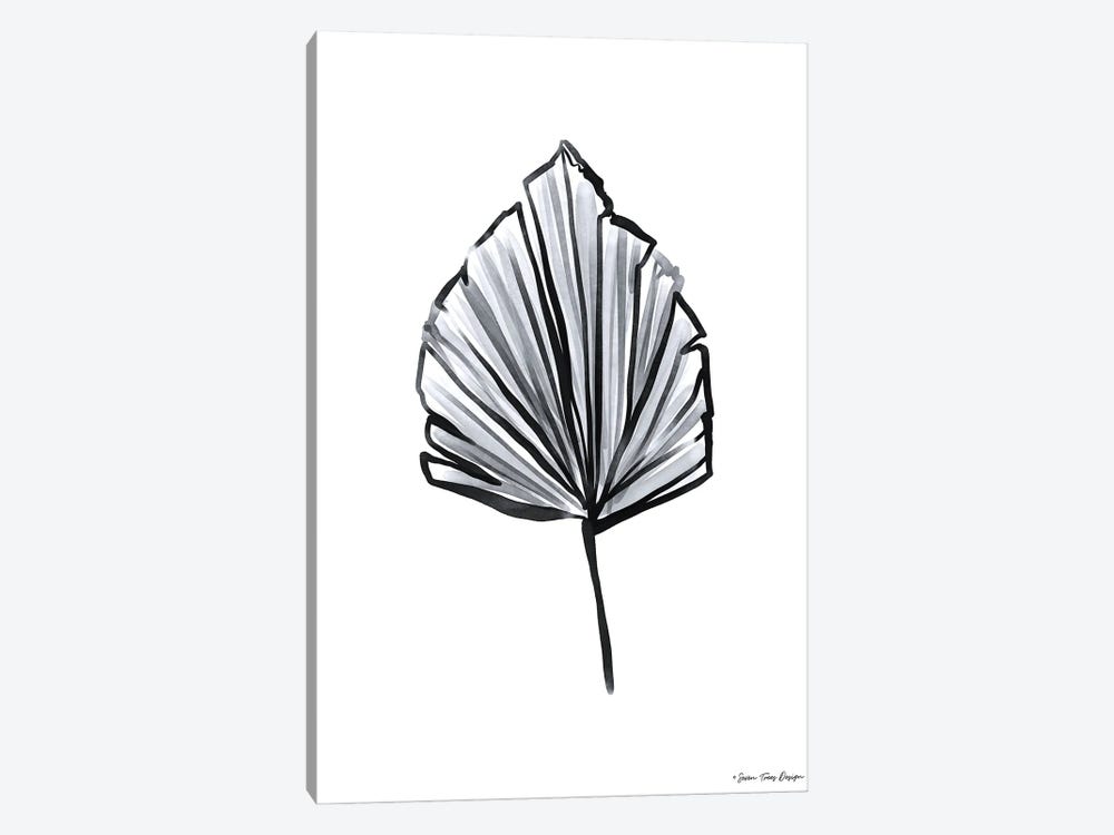 Black Watercolor Leaf by Seven Trees Design 1-piece Art Print