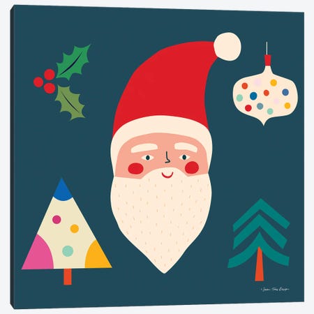 Santa & Christmas Canvas Print #STD206} by Seven Trees Design Canvas Wall Art