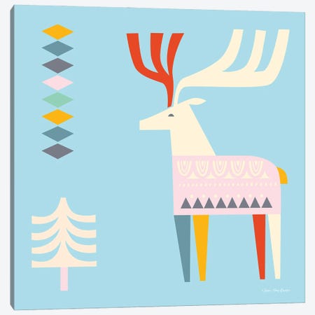 The Christmas Deer Canvas Print #STD212} by Seven Trees Design Canvas Art