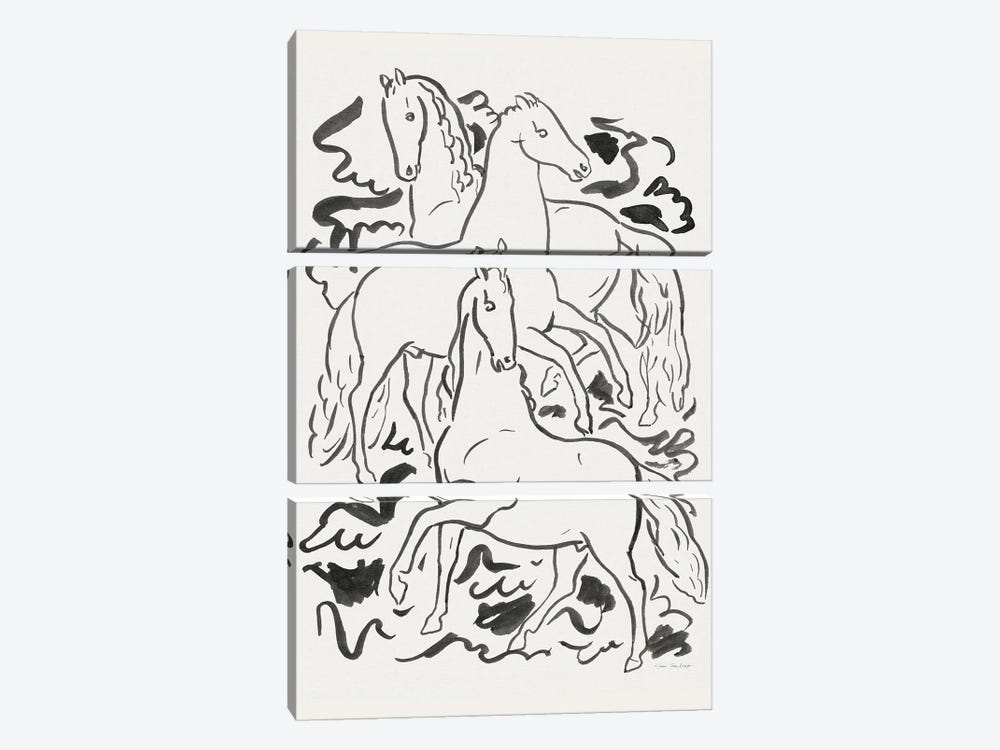 Three Horses by Seven Trees Design 3-piece Art Print