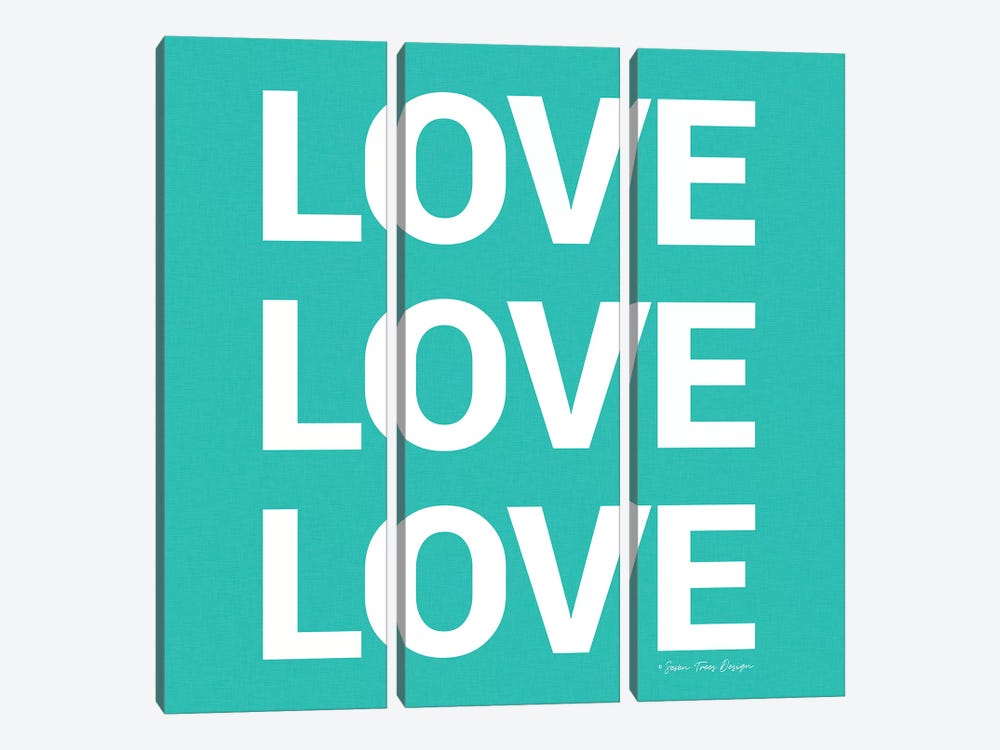 Love, Love, Love 3-piece Canvas Wall Art