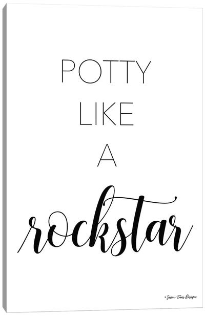 Potty Like a Rockstar I Canvas Art Print - Funny Typography Art