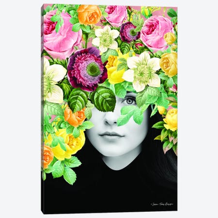 The Girl and the Flowers Canvas Print #STD62} by Seven Trees Design Canvas Art Print