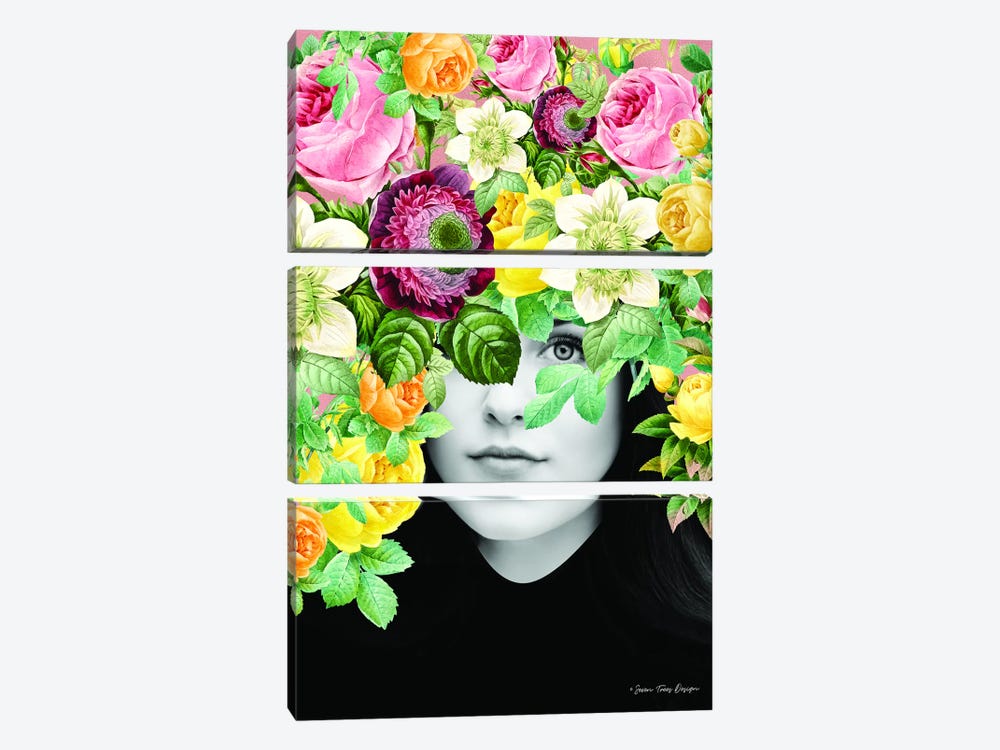 The Girl and the Flowers by Seven Trees Design 3-piece Canvas Art Print