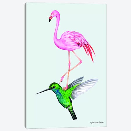 The Hummingbird and the Flamingo Canvas Print #STD63} by Seven Trees Design Canvas Print