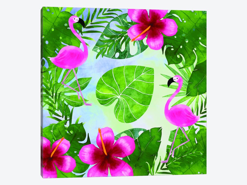 Tropical Life Flamingo I by Seven Trees Design 1-piece Canvas Art
