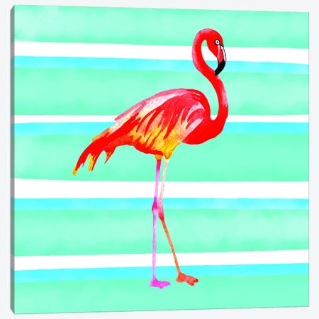 Tropical Life Flamingo II Canvas Print #STD71} by Seven Trees Design Canvas Art