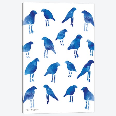 Bleu Birds Canvas Print #STD7} by Seven Trees Design Canvas Art Print