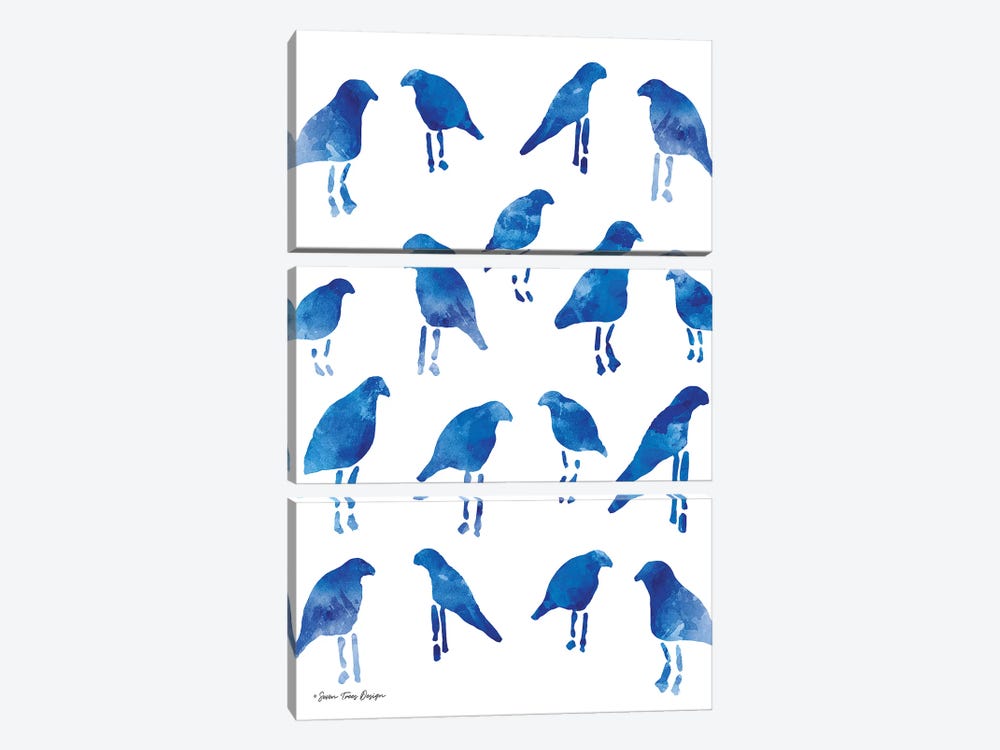 Bleu Birds by Seven Trees Design 3-piece Canvas Wall Art