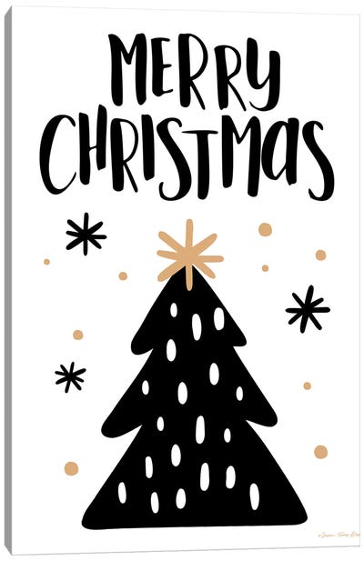 Merry Christmas Tree Canvas Art Print - Seasonal Glam