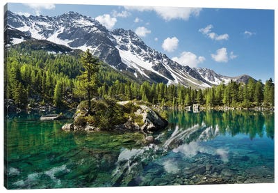 Magic Lake Canvas Art Print - Mountains Scenic Photography