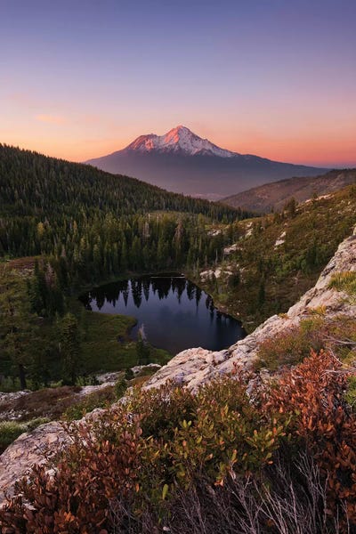 Ponds: Mount Shasta, California - Between The Light, Vertical by Stefan Hefele