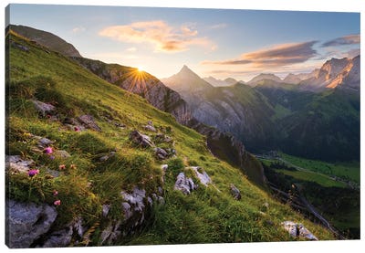 Picturesque Alps Canvas Art Print - Valley Art