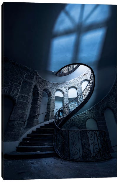 The forgotten Chateau Canvas Art Print - Stairs & Staircases