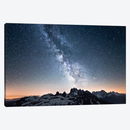 Dolomites With Milky Way Canvas Print #STF45} by Stefan Hefele Canvas Artwork