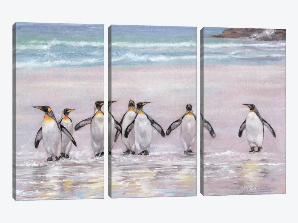 7 Penguins by David Stribbling 3-piece Art Print
