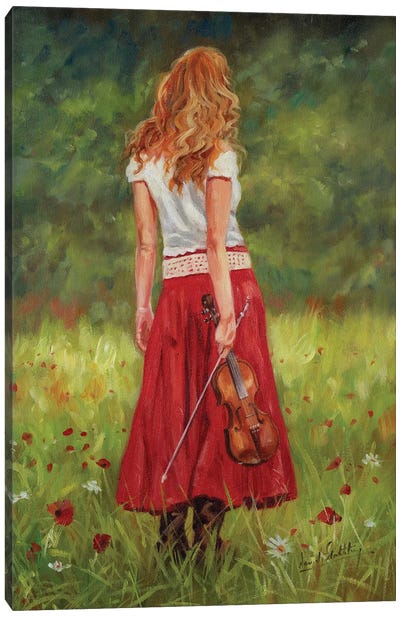 The Violinist Canvas Art Print - Violin Art