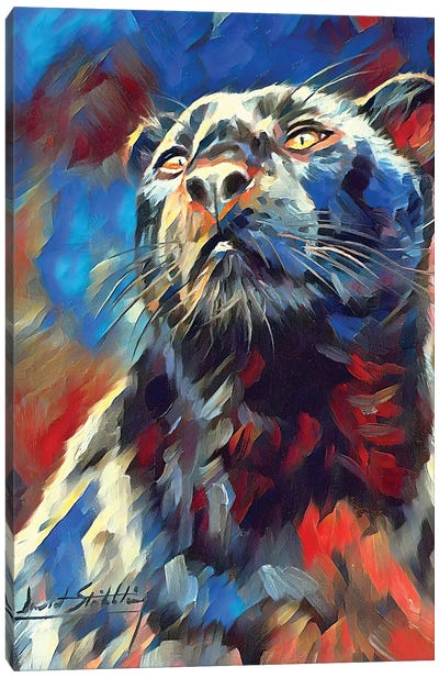 Black Panther Vibrant Series Canvas Art Print - David Stribbling
