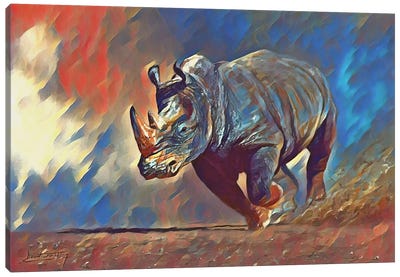 Thunder Road, Vibrant Series Canvas Art Print - Rhinoceros Art