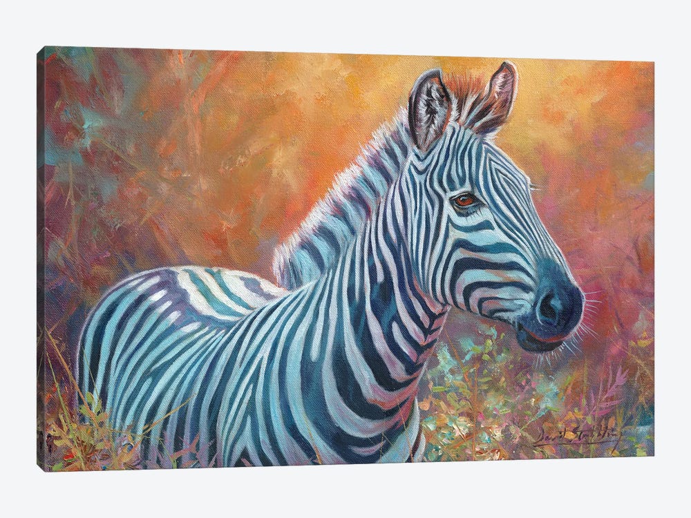 Stripes And Flora by David Stribbling 1-piece Canvas Artwork