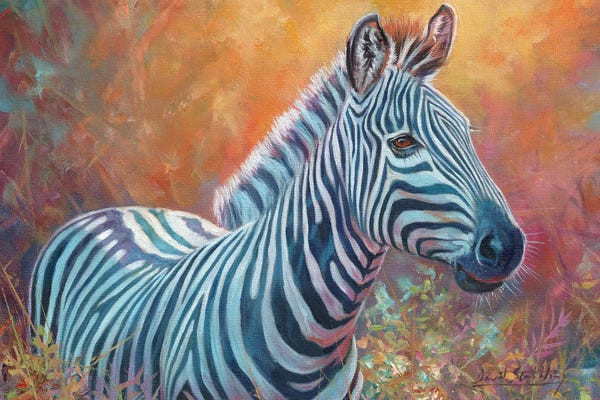 Zebras: Stripes And Flora by David Stribbling