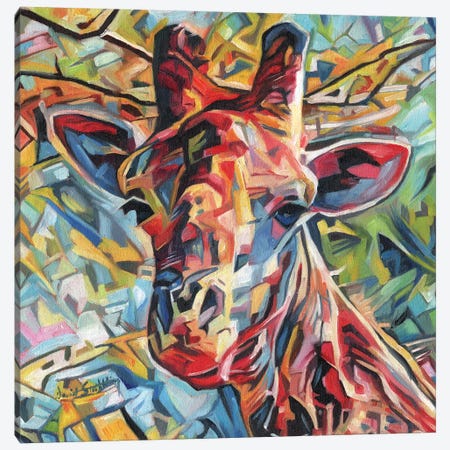 Giraffe Of Many Colours Canvas Print #STG37} by David Stribbling Canvas Artwork